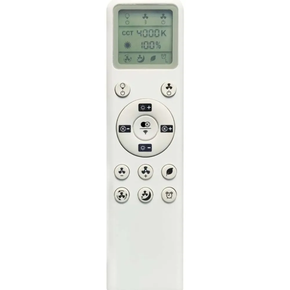 Ventilatori Da Soffitto-Selezionato da Mazzolaluce Plafoniera con ventilatore led cct bianco pale legno 13mq con telecomando