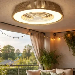 Ventilatori Da Soffitto-Selezionato da Mazzolaluce Plafoniera con ventilatore 25mq corda led cct dimmerabile telecomando
