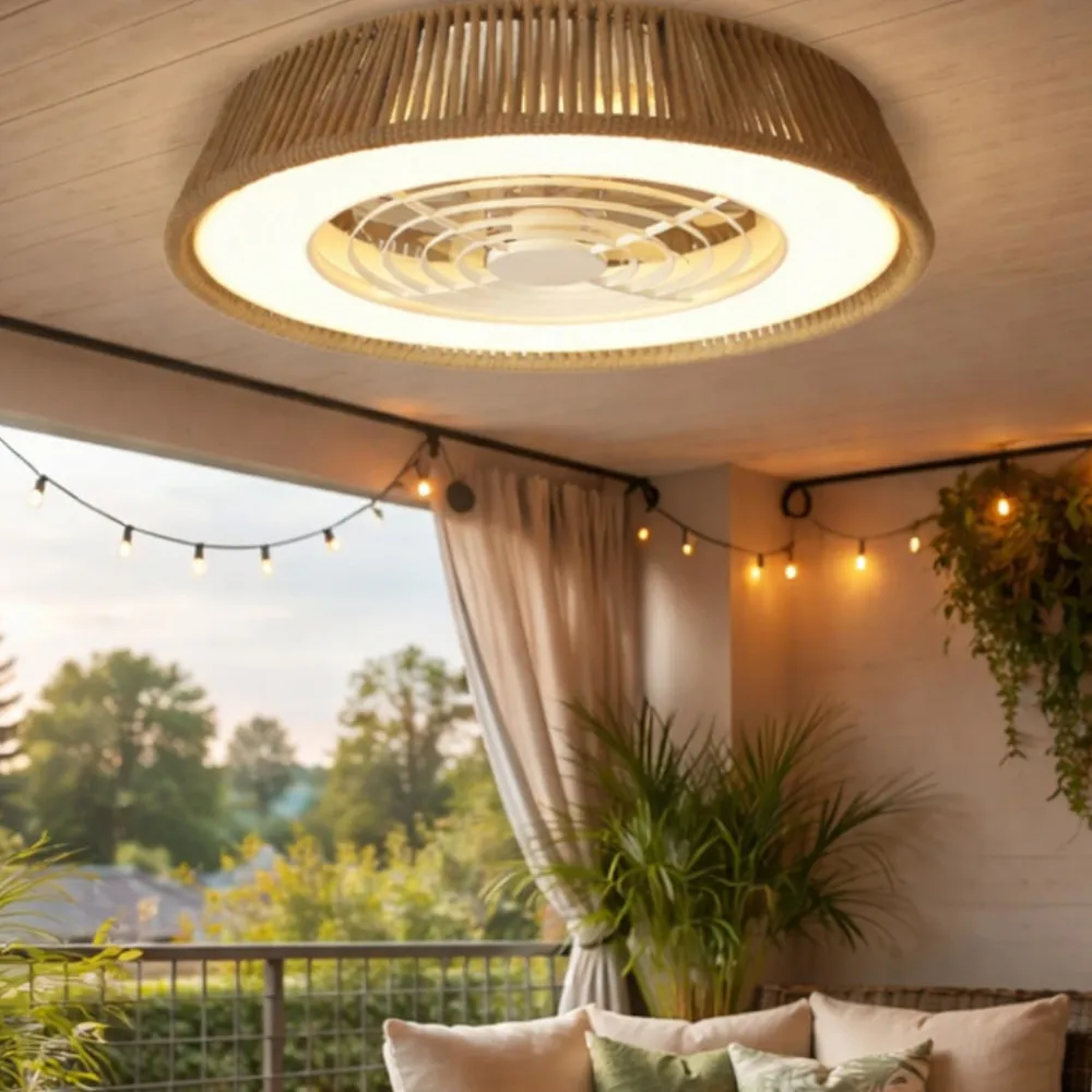 Ventilatori Da Soffitto-Selezionato da Mazzolaluce Plafoniera con ventilatore 25mq corda led cct dimmerabile telecomando