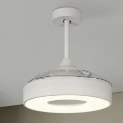 Ventilatori Da Soffitto-Selezionato da Mazzolaluce Plafoniera con ventilatore mini bianca 13mq led cct dimmerabile con telecomando e app