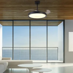 Ventilatori Da Soffitto-Selezionato da Mazzolaluce Plafoniera con ventilatore nero 20mq da soffitto moderno con telecomando