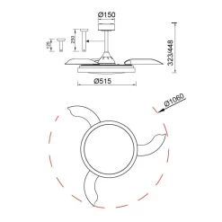 Ventilatori Da Soffitto-Selezionato da Mazzolaluce Plafoniera con ventilatore nero 20mq da soffitto moderno con telecomando