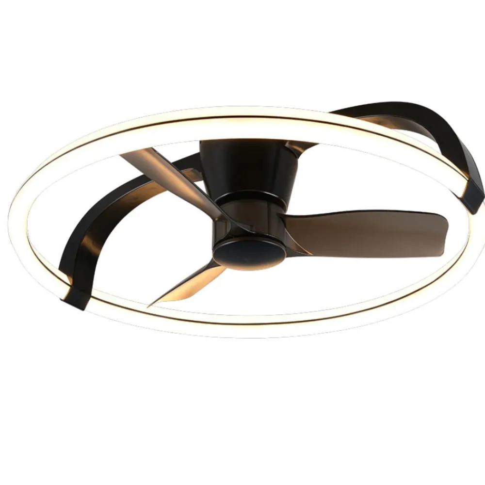 Ventilatori Da Soffitto-Selezionato da Mazzolaluce Plafoniera con ventilatore nero luce telecomando da soffitto