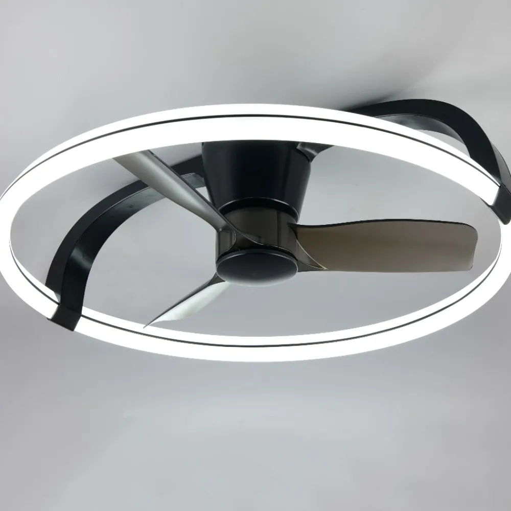 Ventilatori Da Soffitto-Selezionato da Mazzolaluce Plafoniera con ventilatore nero luce telecomando da soffitto
