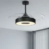 Ventilatori Da Soffitto-Selezionato da Mazzolaluce Plafoniera con ventilatore nero 13mq moderna pale richiudibili luce led cct