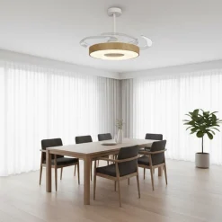 Ventilatori Da Soffitto-Selezionato da Mazzolaluce Plafoniera con ventilatore stanza 13mq bianca luce led cct telecomando e app