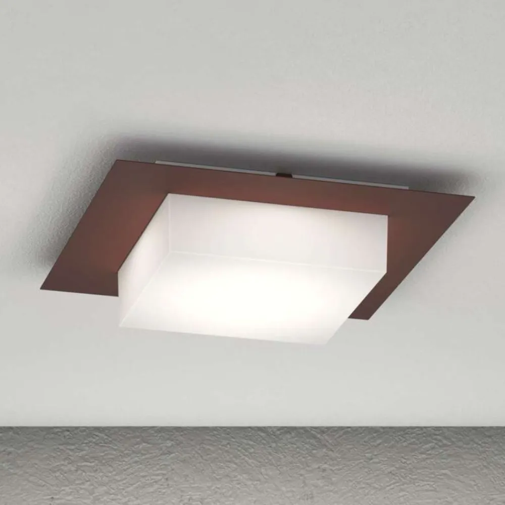Plafoniere Da Esterno-Top Light Plafoniera corten da esterno quadrata miami ip54