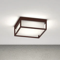 Plafoniere Da Esterno-Top Light Plafoniera corten da esterno quadrata moderna osaka