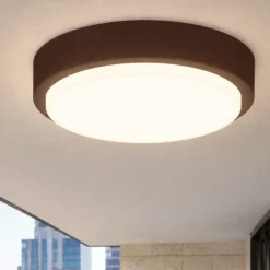 Plafoniere Da Esterno-Top Light Plafoniera corten per esterno balcone rotonda baku