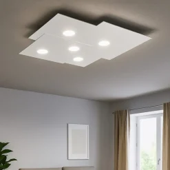 Plafoniere Moderne-Top Light Plafoniera cucina moderna bianca toplight plate 5 luci