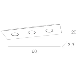 Plafoniere Moderne-Top Light Plafoniera cucina moderna rettangolare grigio toplight