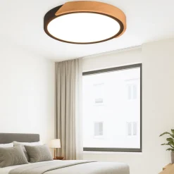 Plafoniere Moderne-Selezionato da Mazzolaluce Plafoniera cucina nera legno rotonda led 20w 3000k dimmerabile