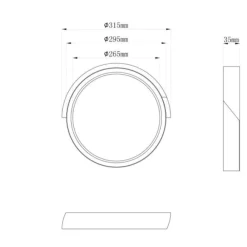 Plafoniere Moderne-Selezionato da Mazzolaluce Plafoniera cucina nera legno rotonda led 20w 3000k dimmerabile