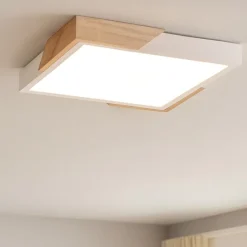 Plafoniere Moderne-Selezionato da Mazzolaluce Plafoniera cucina quadrata bianco legno led 20w 3000k dimmerabile moderna