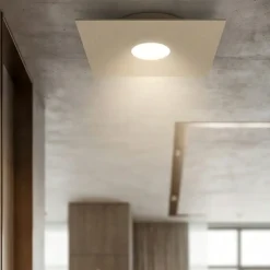 Plafoniere Moderne-Top Light Plafoniera cucina quadrata moderna sabbia plate