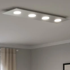 Plafoniere Moderne-Top Light Plafoniera cucina rettangolare grigio moderna toplight
