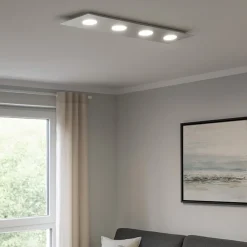 Plafoniere Moderne-Top Light Plafoniera cucina rettangolare grigio moderna toplight