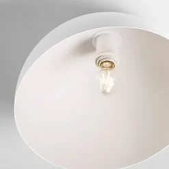 Plafoniere Moderne-Selezionato da Mazzolaluce Plafoniera cupola bianca 50 cm inclinata moderna per soggiorno