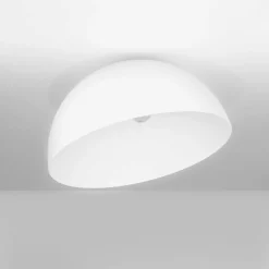 Plafoniere Moderne-Selezionato da Mazzolaluce Plafoniera cupola bianca 50 cm inclinata moderna per soggiorno