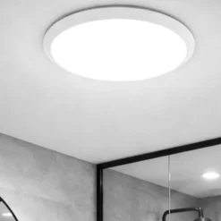 Plafoniere Bagno-Selezionato da Mazzolaluce Plafoniera da bagno rotonda bianca led 15w 3000k ip44