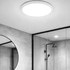 Plafoniere Bagno-Selezionato da Mazzolaluce Plafoniera da bagno rotonda bianca led 15w 3000k ip44