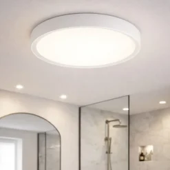 Plafoniere Bagno-Selezionato da Mazzolaluce Plafoniera da bagno rotonda bianca led 3000k 18w