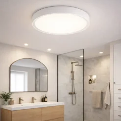 Plafoniere Bagno-Selezionato da Mazzolaluce Plafoniera da bagno rotonda bianca led 3000k 18w