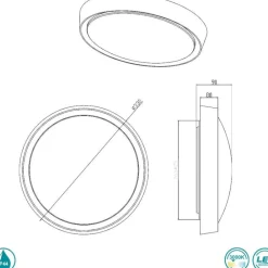Plafoniere Bagno-Selezionato da Mazzolaluce Plafoniera da bagno rotonda bianca led 3000k 18w