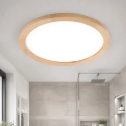 Plafoniere Bagno-Selezionato da Mazzolaluce Plafoniera da bagno scandinava 36w led cct in legno