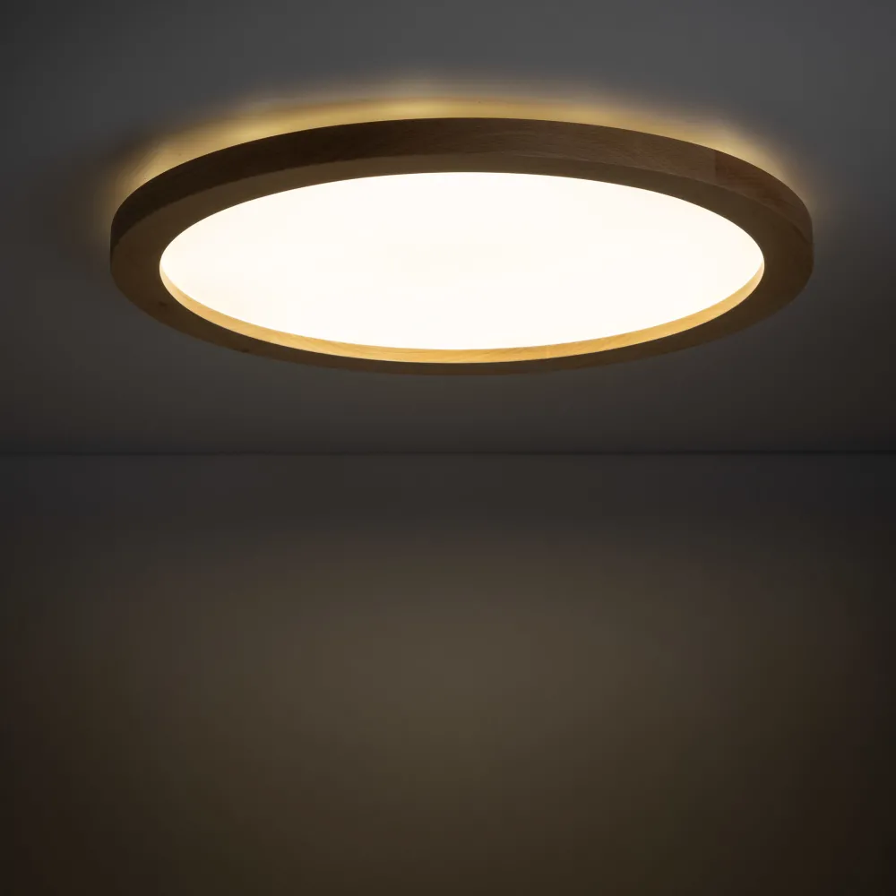 Plafoniere Bagno-Selezionato da Mazzolaluce Plafoniera da bagno scandinava 36w led cct in legno