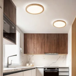 Plafoniere Bagno-Selezionato da Mazzolaluce Plafoniera da bagno scandinava 36w led cct in legno