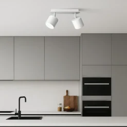 Plafoniere Moderne-Selezionato da Mazzolaluce Plafoniera da cucina bianca con faretti orientabili fp
