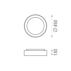 Plafoniere Moderne-Selezionato da Mazzolaluce Plafoniera da cucina 45cm circolare led 27w 3200k