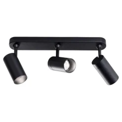 Plafoniere Moderne-IsyLuce Plafoniera da cucina con 3 faretti led neri orientabili