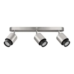 Plafoniere Moderne-Selezionato da Mazzolaluce Plafoniera da cucina con faretti orientabili grigio nickel