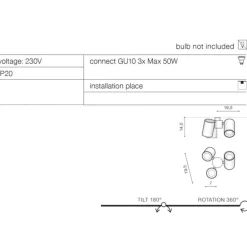 Plafoniere Moderne-Selezionato da Mazzolaluce Plafoniera da cucina con 3 luci orientabili