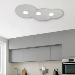 Plafoniere Moderne-Top Light Plafoniera da cucina design moderna grigio toplight cloud