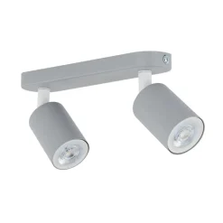 Plafoniere Moderne-Selezionato da Mazzolaluce Plafoniera da cucina grigio con 2 faretti orientabili moderna