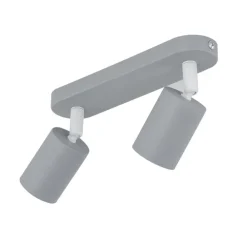 Plafoniere Moderne-Selezionato da Mazzolaluce Plafoniera da cucina grigio con 2 faretti orientabili moderna