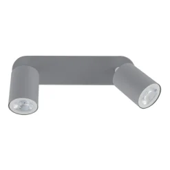 Plafoniere Moderne-Selezionato da Mazzolaluce Plafoniera da cucina grigio con 2 faretti orientabili moderna