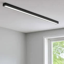 Plafoniere Moderne-Selezionato da Mazzolaluce Plafoniera da cucina led slim nera 122cm 22w 3000k