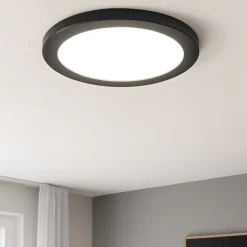 Plafoniere Moderne-Selezionato da Mazzolaluce Plafoniera da cucina led tricolor rotonda nera
