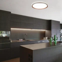 Plafoniere Moderne-Vivida International Plafoniera da cucina led 84w 3000k 4000k rotonda argento rame vivida atena