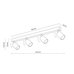 Plafoniere Moderne-Selezionato da Mazzolaluce Plafoniera da cucina marrone luci orientabili