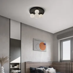 Plafoniere Moderne-Selezionato da Mazzolaluce Plafoniera da cucina moderna nera sfere bianche