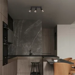 Plafoniere Moderne-Selezionato da Mazzolaluce Plafoniera da cucina moderna con 3 faretti orientabili
