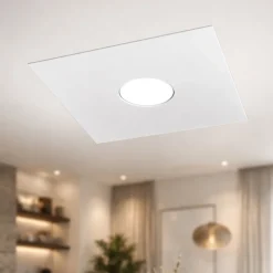 Plafoniere Moderne-Top Light Plafoniera da cucina moderna quadrata bianca toplight plate