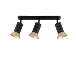Plafoniere Moderne-Selezionato da Mazzolaluce Plafoniera da cucina moderna con faretti colore nero e oro