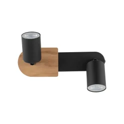 Plafoniere Moderne-Selezionato da Mazzolaluce Plafoniera da cucina nera con dettagli in legno