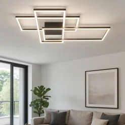 Plafoniere Moderne-Selezionato da Mazzolaluce Plafoniera da cucina nera led 55w 3000k dimmerabile